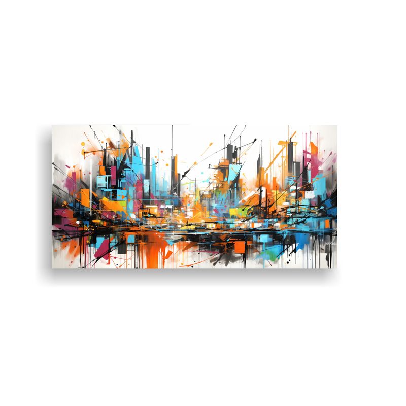 GENERICO - Lienzo Inspiración Expresividad Ciudad 80x40 Cm