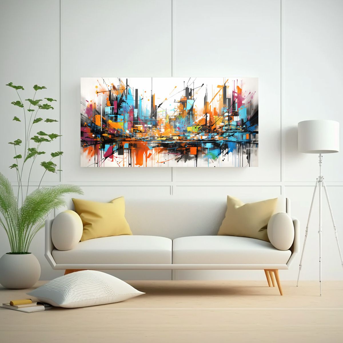 GENERICO - Lienzo Inspiración Expresividad Ciudad 80x40 Cm