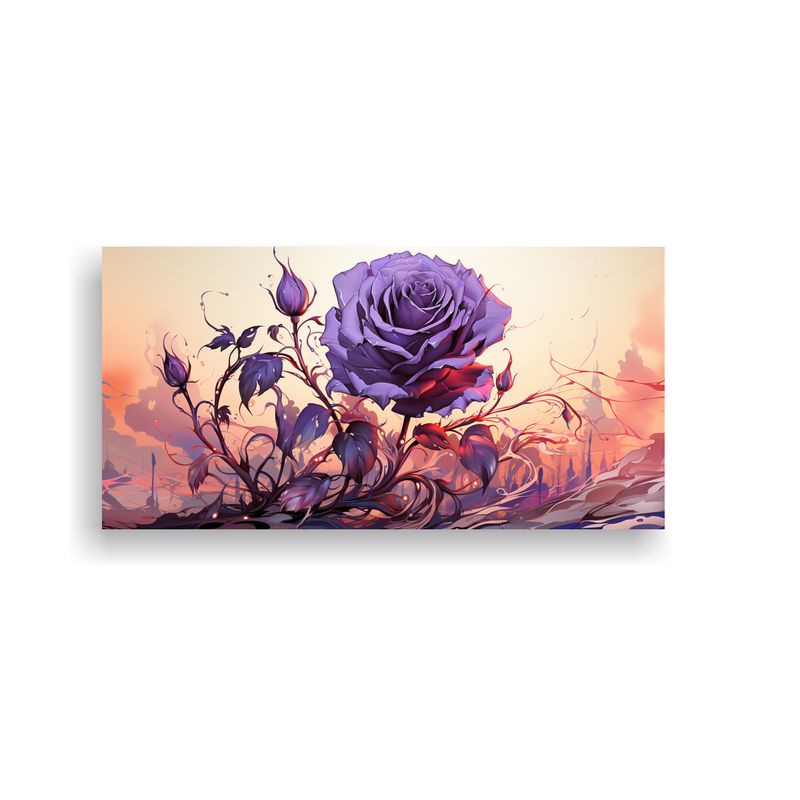 GENERICO - Pintura Decorativa De Arte Moderno Con Rosa 60x30 Cm