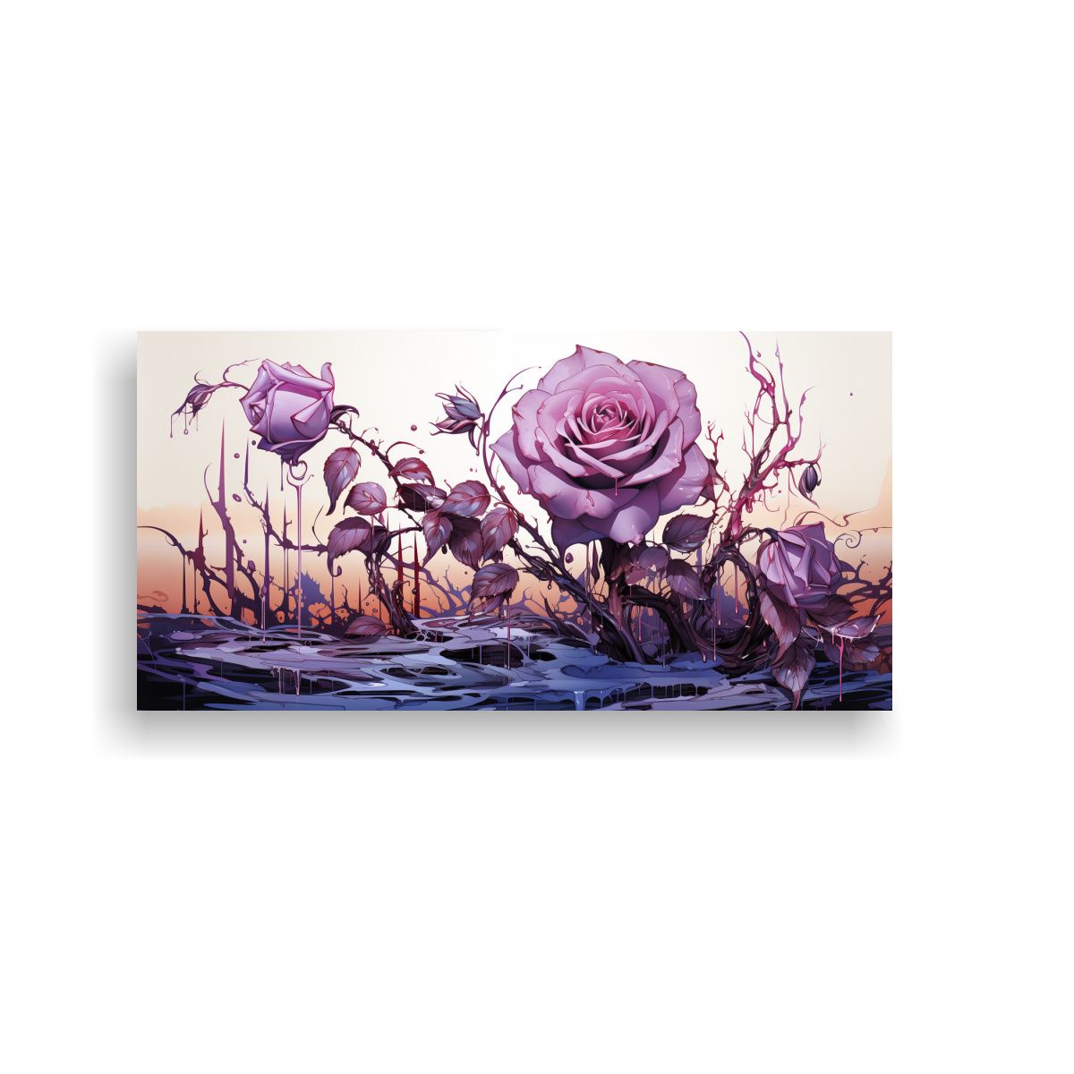 GENERICO - Cuadro Intenso Color Rosa Venenoso Sobre Fondo 60x30 Cm