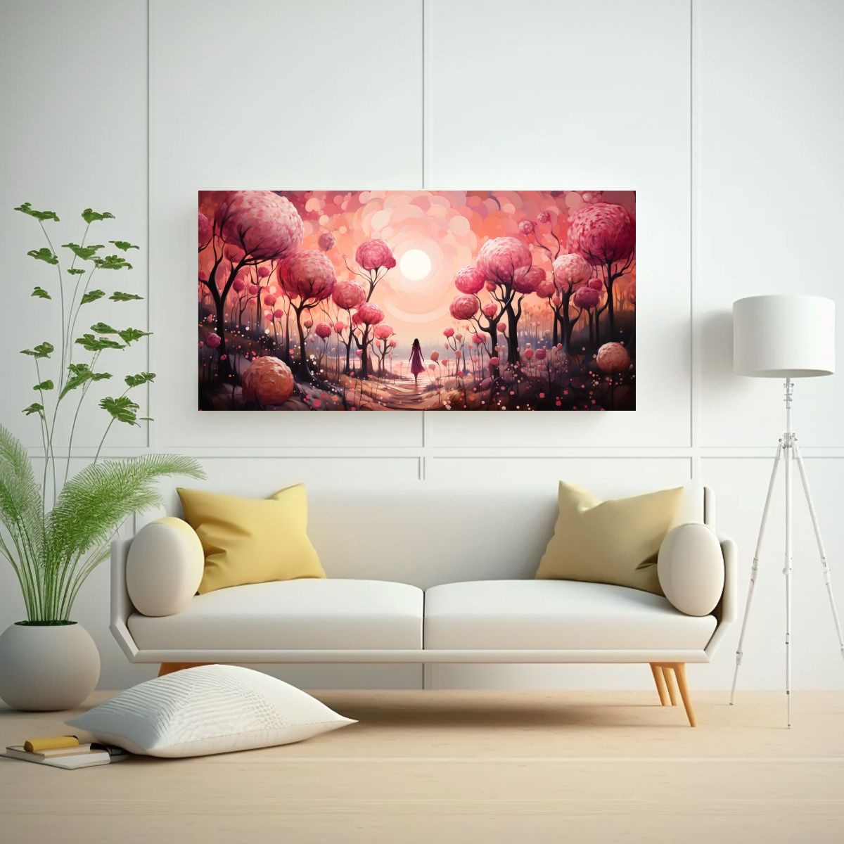 GENERICO - Cuadro Decorativo Canva Finas Lineas Alegría 60x30 Cm