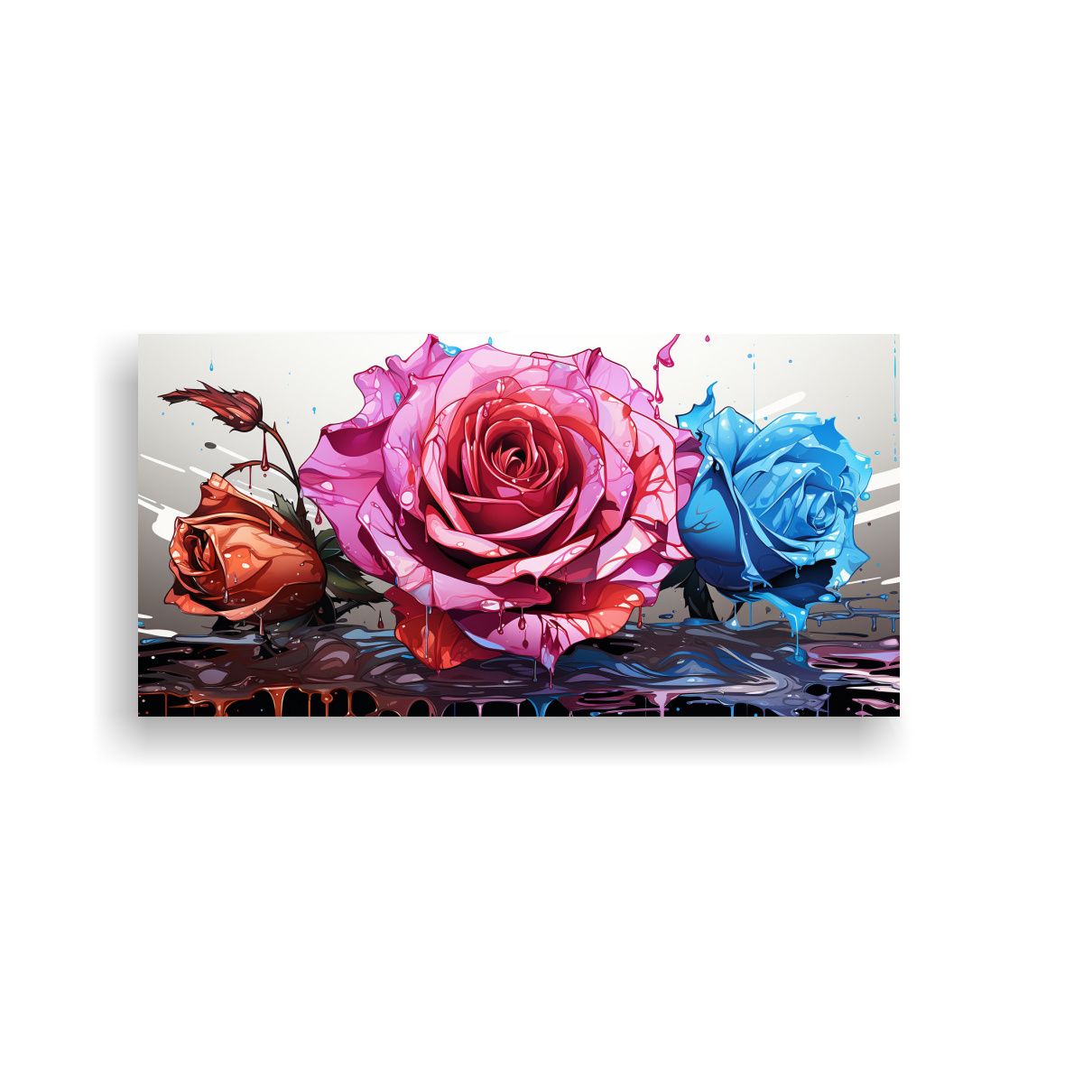 GENERICO - Cuadro Tonos Exposición Rosa Coloreada Con 80x40 Cm