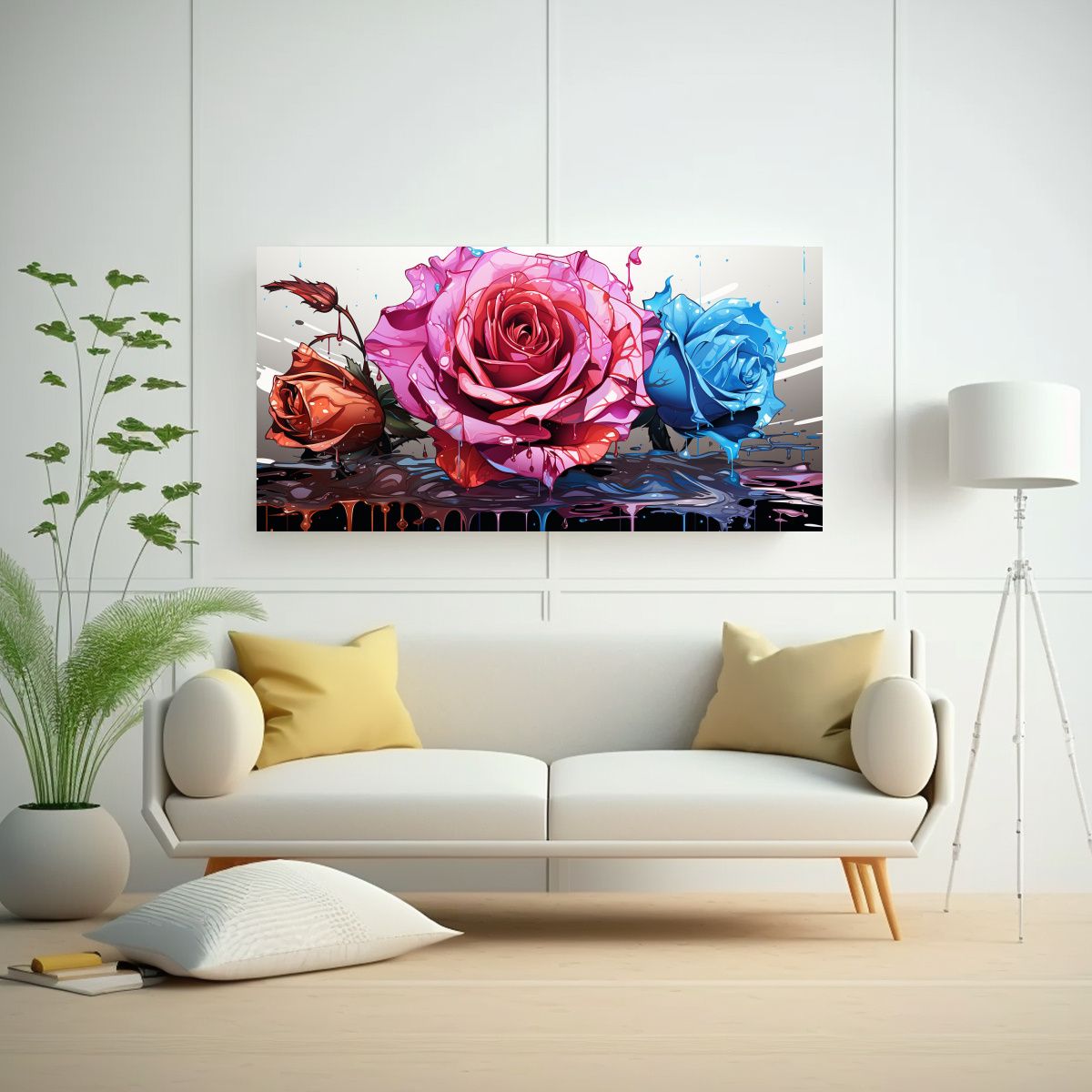 GENERICO - Cuadro Tonos Exposición Rosa Coloreada Con 80x40 Cm