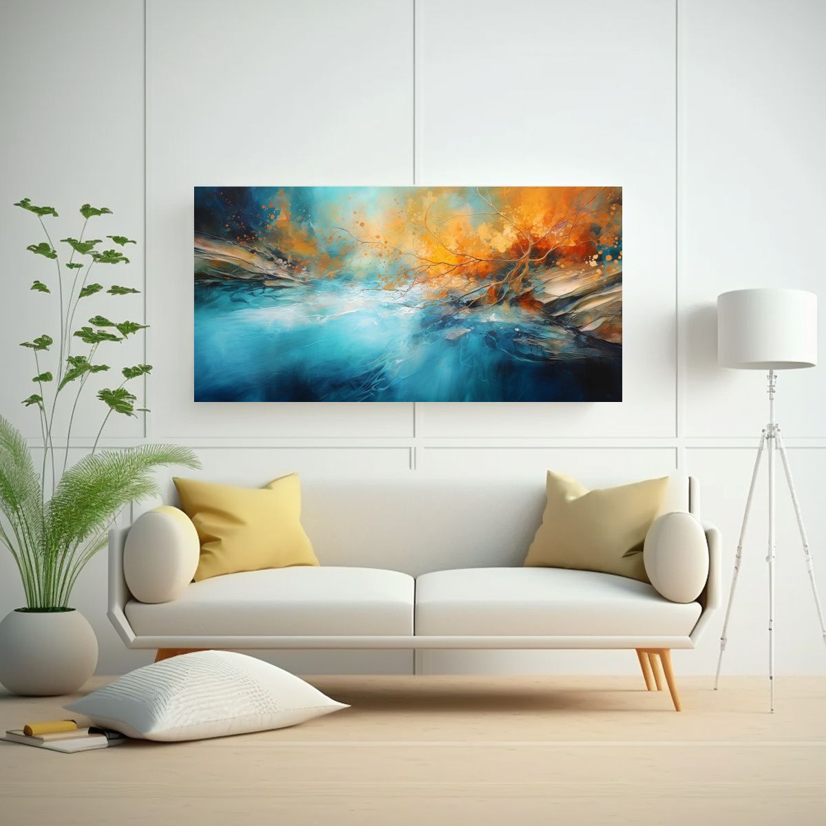 GENERICO - Lienzo Abstracto Mágico Río Tranquilo 60x30 Cm