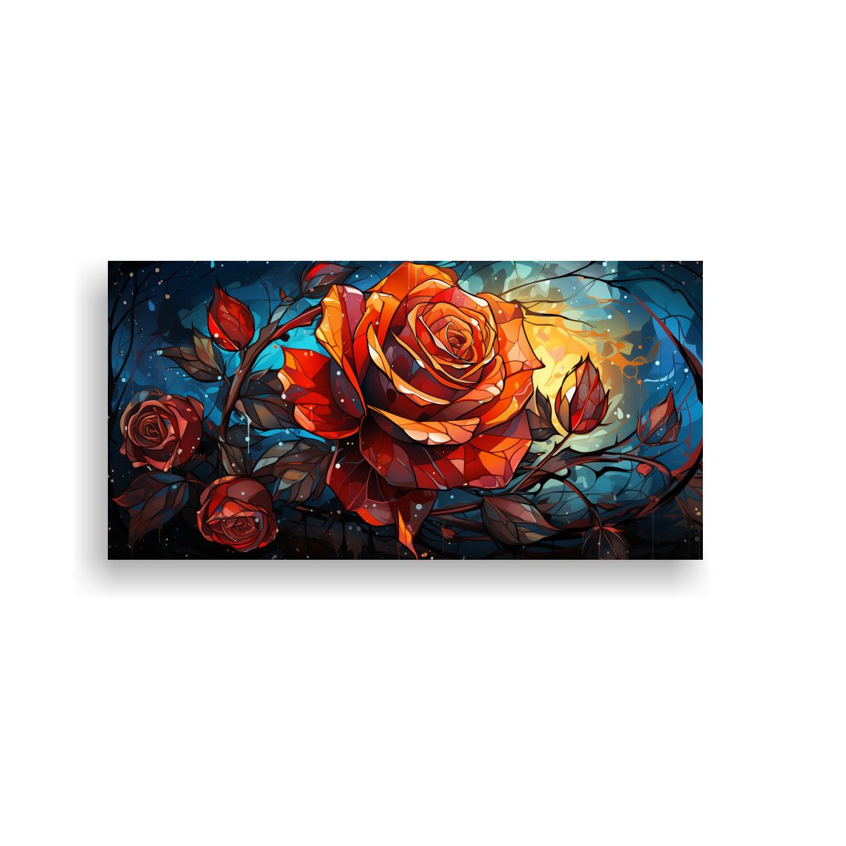 GENERICO - Pintura En Bastidor De Cuadro De Fondo De Rosa 60x30 Cm