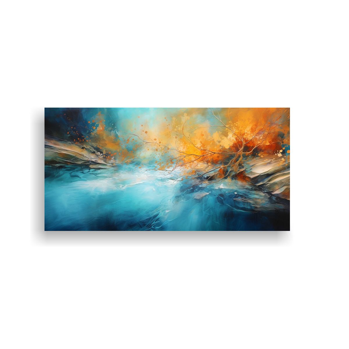 GENERICO - Lienzo Abstracto Mágico Río Tranquilo 100x50 Cm
