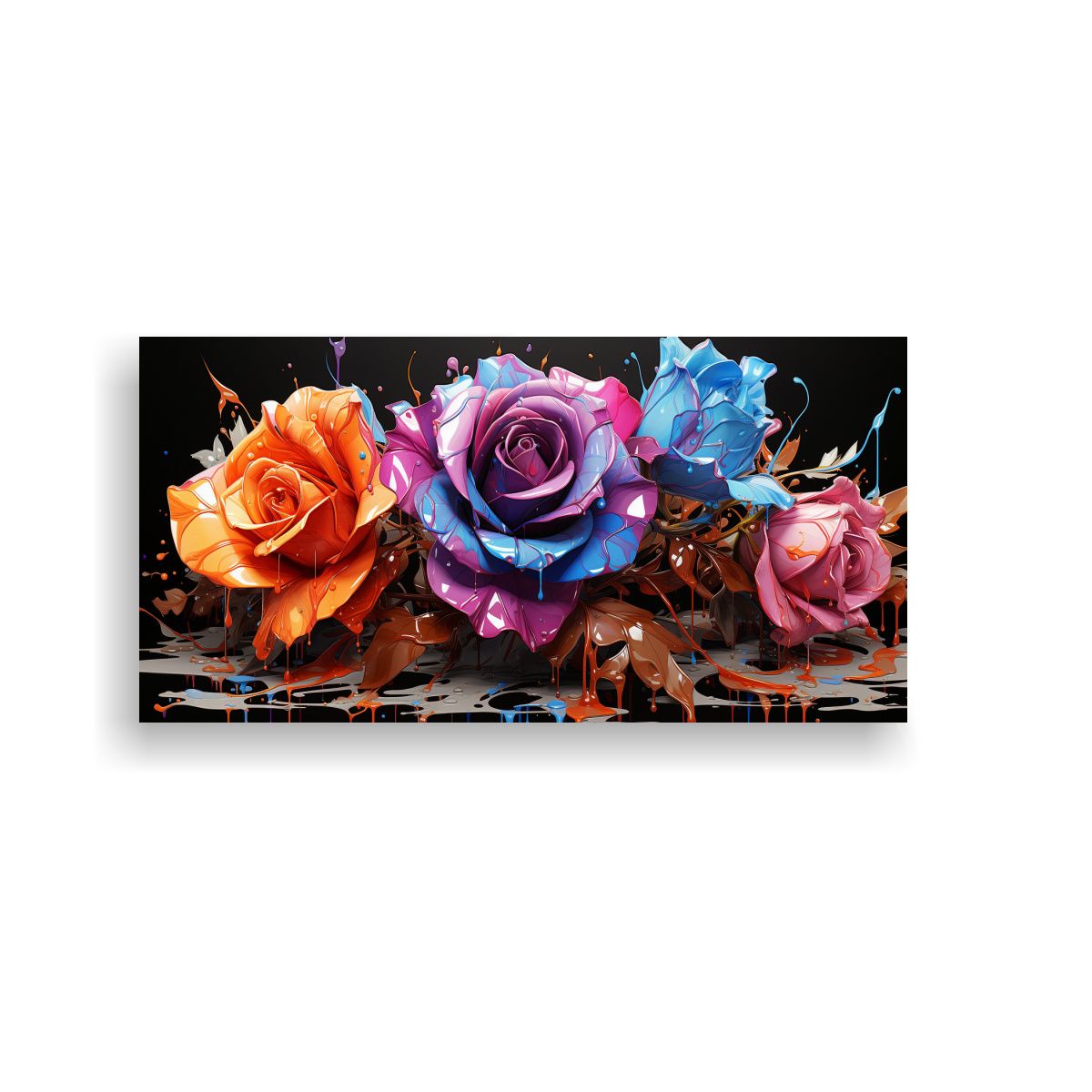 GENERICO - Arte De Pared Colores Exposición Pintura De Rosa 100x50 Cm