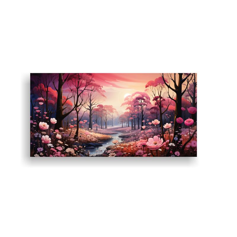 GENERICO - Cuadro Innovadora Rastro De Sobres Rosas Hacia 60x30 Cm