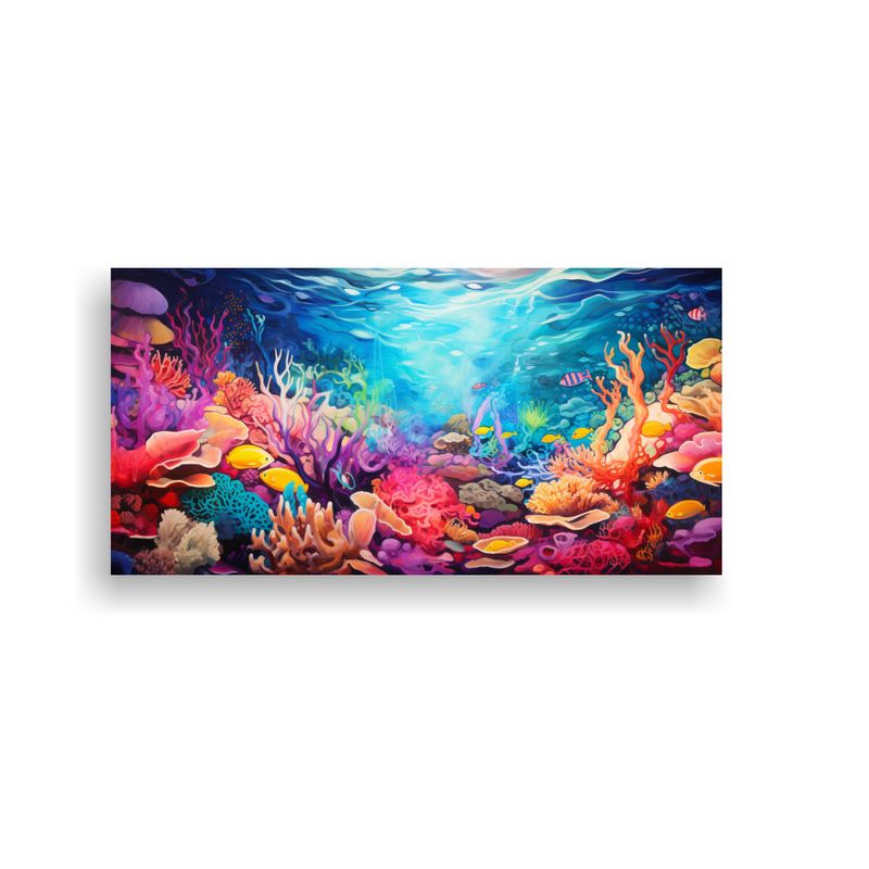 GENERICO - Cuadro Movimiento Simplicidad Abstracto Coral 100x50 Cm