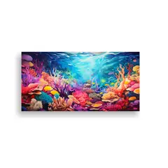 GENERICO - Cuadro Movimiento Simplicidad Abstracto Coral 100x50 Cm