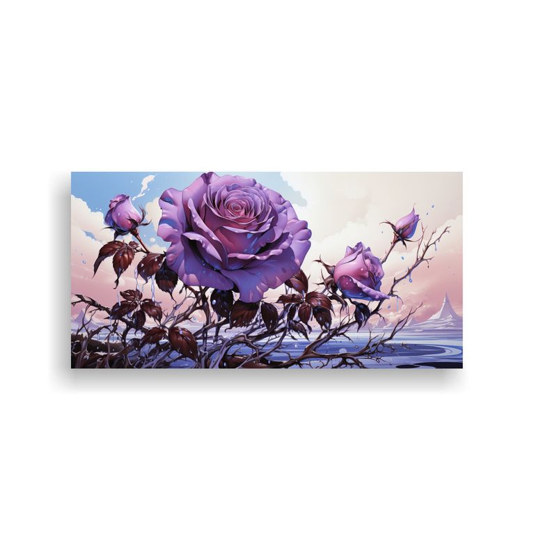 GENERICO - Cuadro De Decoración Reflejo De Una Rosa 80x40 Cm