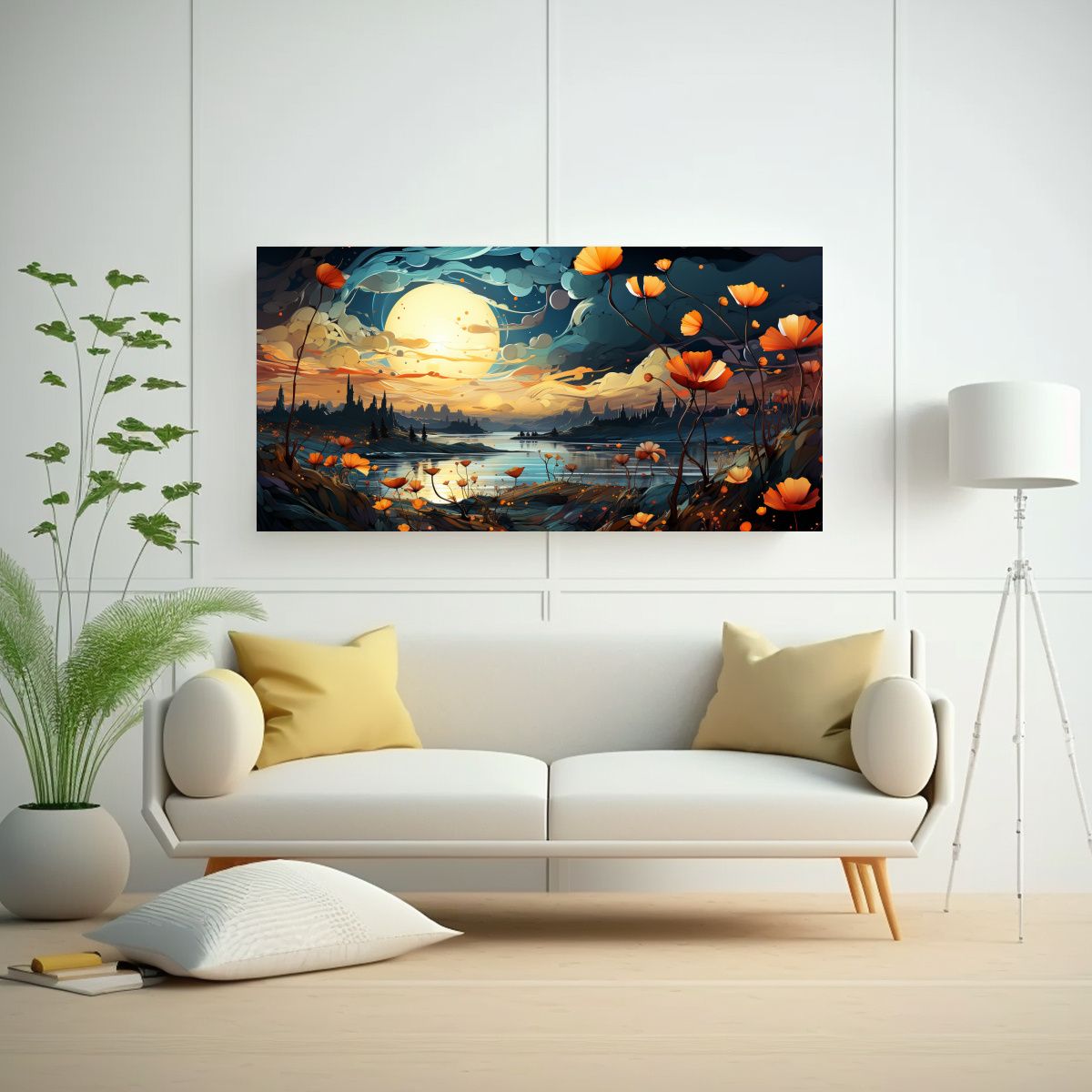 GENERICO - Cuadros Decorativos Con Diseño Actual De Flores 80x40 Cm