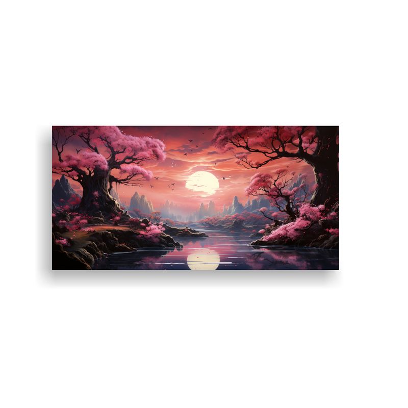 GENERICO - Arte Zen Delicado Con Sobres Rosados En Un 60x30 Cm