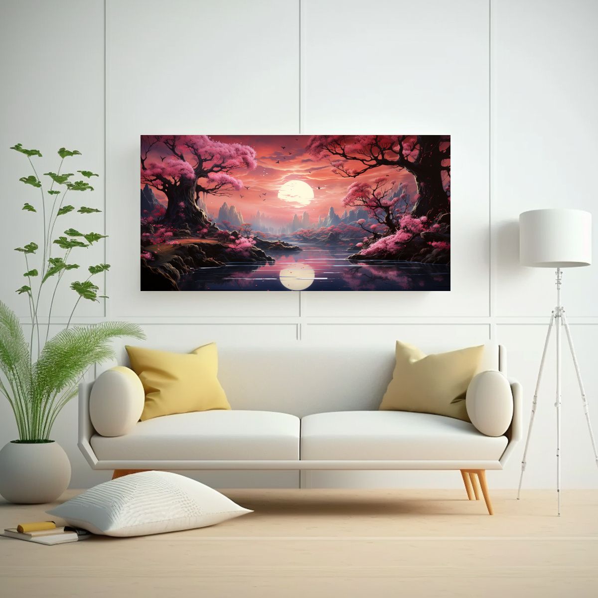GENERICO - Arte Zen Delicado Con Sobres Rosados En Un 100x50 Cm