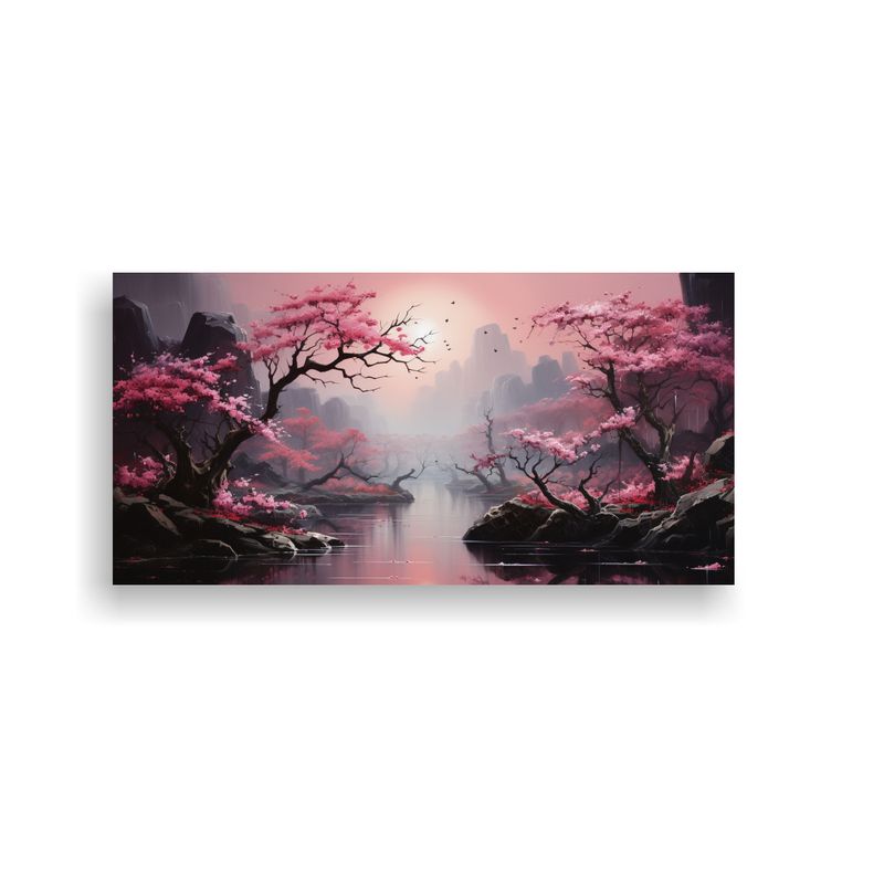 GENERICO - Cuadro Composición Estilo Jardín Zen Tranquil 80x40 Cm