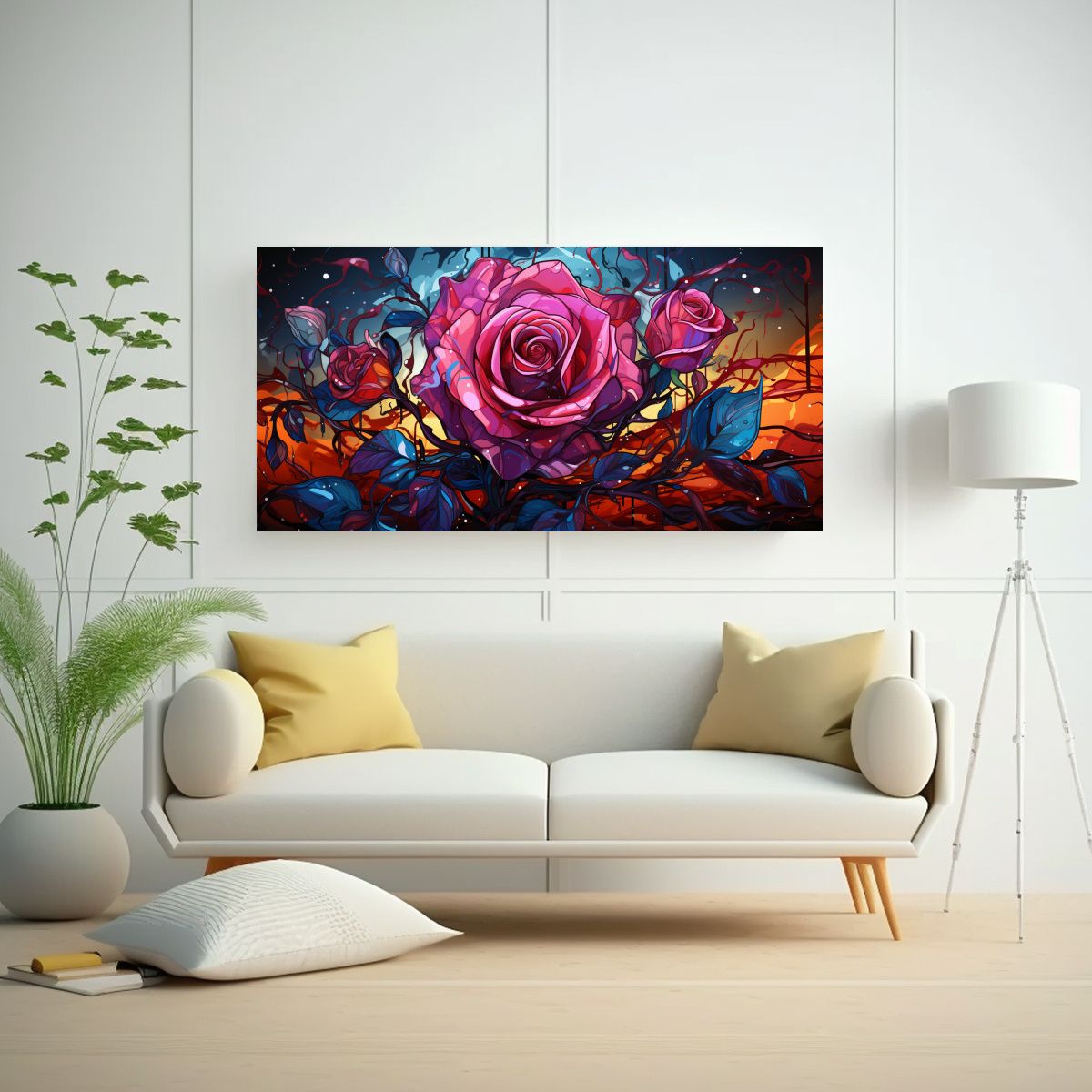 GENERICO - Pintura De Ambiente Moderno Canva Con Fondo De 80x40 Cm