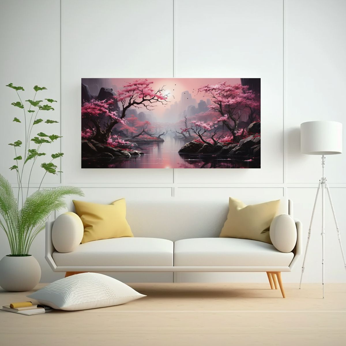 GENERICO - Cuadro Composición Estilo Jardín Zen Tranquil 100x50 Cm