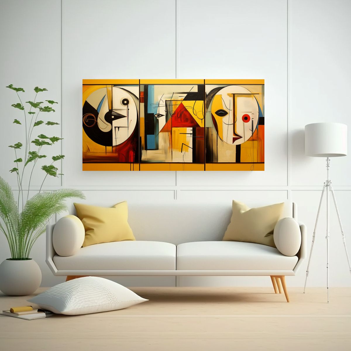 GENERICO - Cuadros Vintage Con Figuras Abstractas Intensas 60x30 Cm