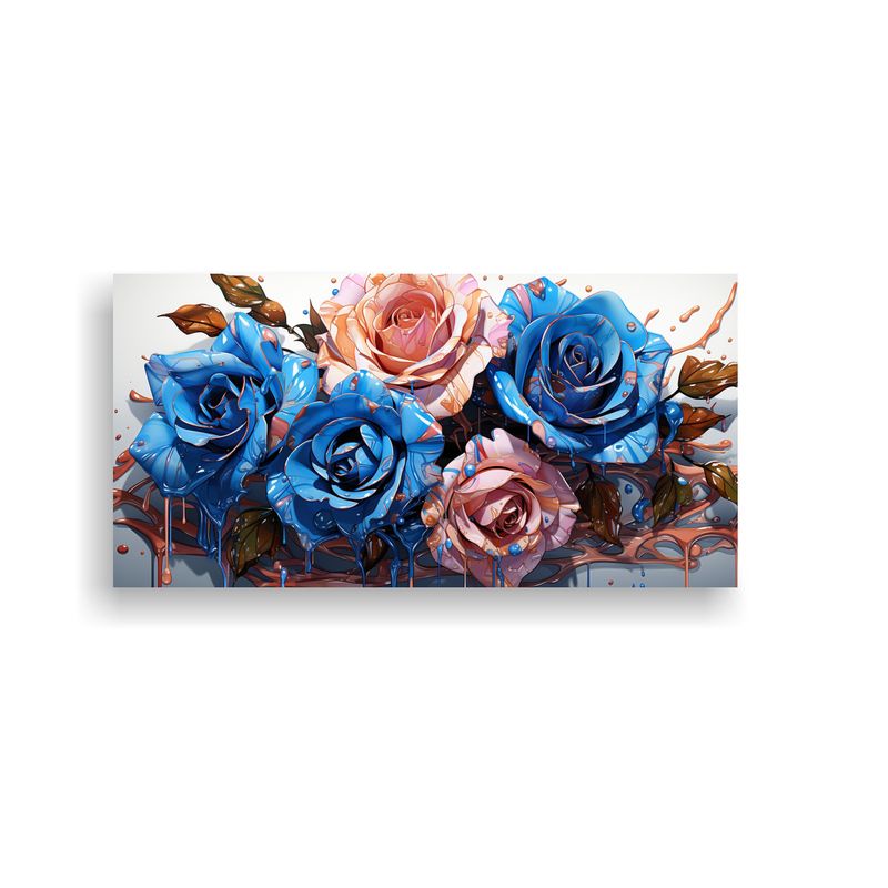 GENERICO - Arte Conceptual Cuarto Rosa Con Goteo En Pétalos 100x50 Cm