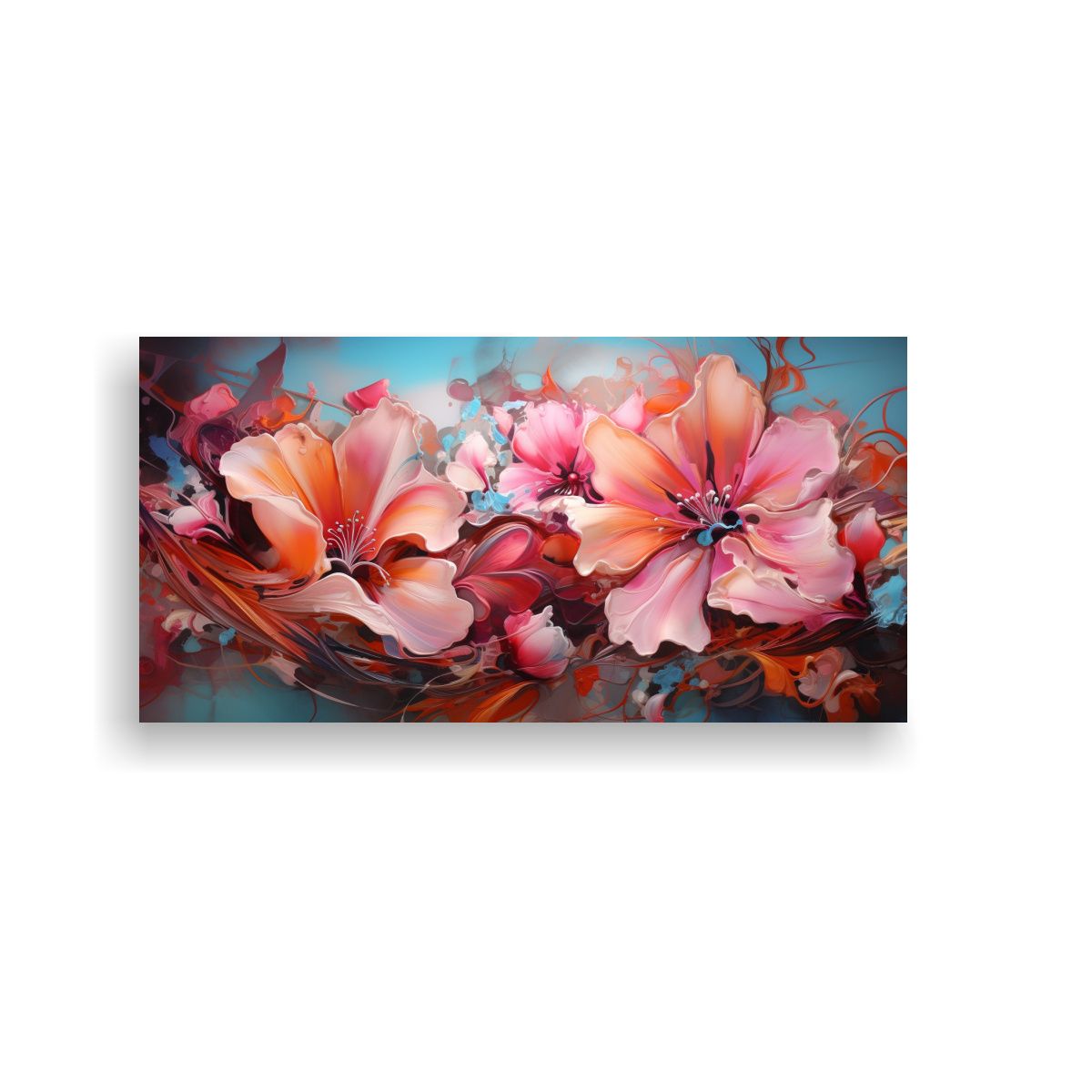 GENERICO - Cuadros De Flores Modernos Abstractos Arte De 80x40 Cm