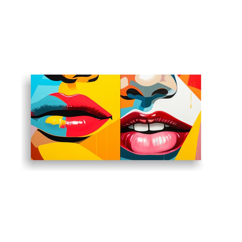 GENERICO - Cuadro Abstracto Moderno Fusionando El Pop Art Y 60x30 Cm
