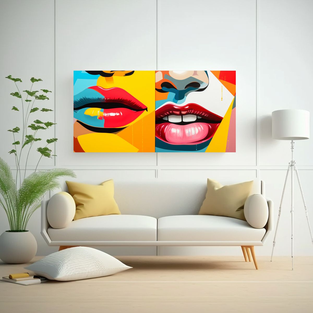 GENERICO - Cuadro Abstracto Moderno Fusionando El Pop Art Y 60x30 Cm