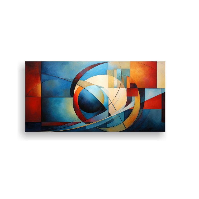 GENERICO - Cuadros De Pintura Abstracta Geométrica En 80x40 Cm