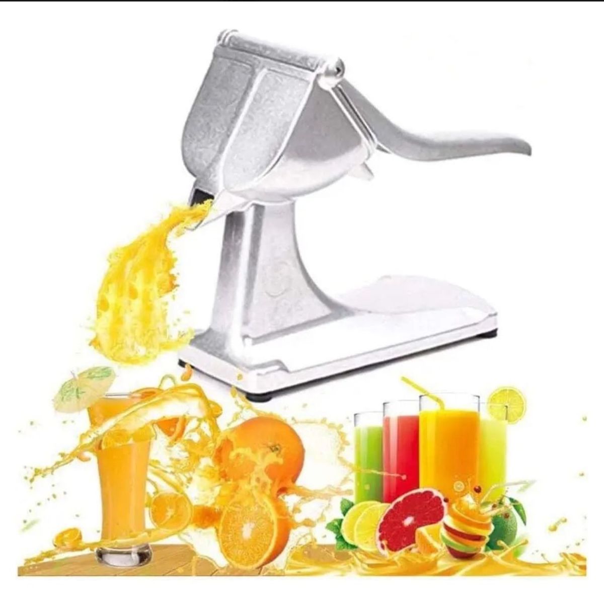 GENERICO - Exprimidor Jugo Manual Metálico Aluminio Naranja