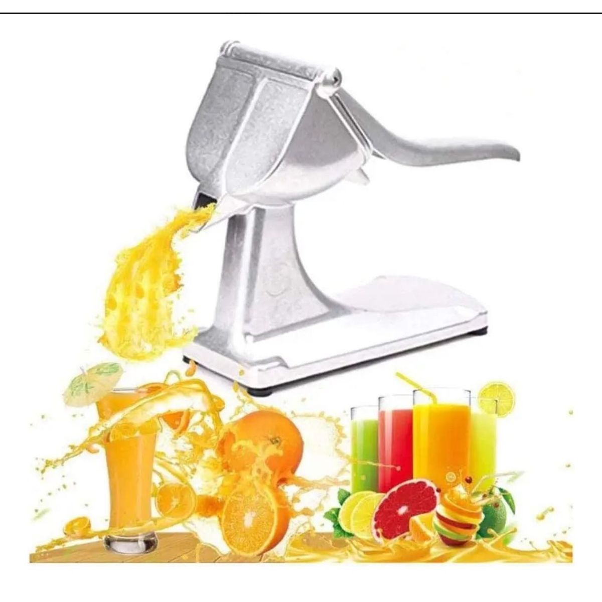 GENERICO - Exprimidor Jugo Manual Metálico Aluminio Naranja