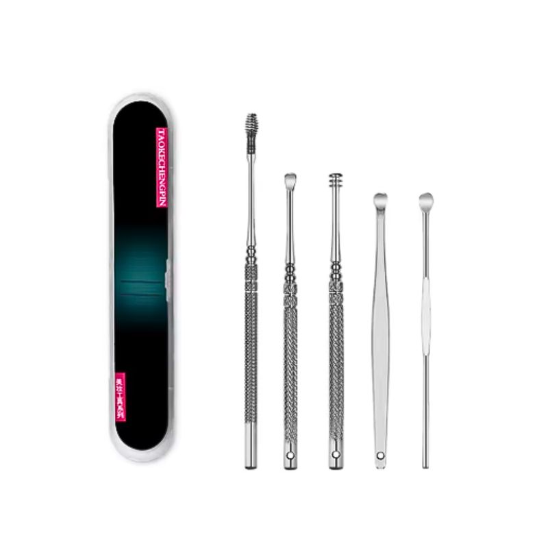 GENERICO - 5 Pcs De Removedor Cerumen Limpia Oídos Kit Limpieza Orejas.-