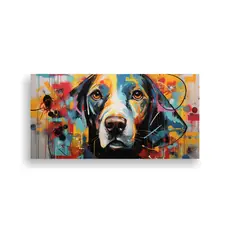 GENERICO - Cuadros Perros Abstractos En Bastidor De Tela 80x40 Cm