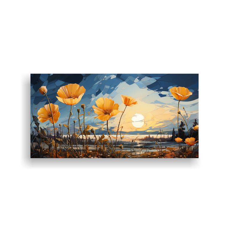 GENERICO - Pintura Decorativa Con Pequeñas Flores Amarillas 100x50 Cm