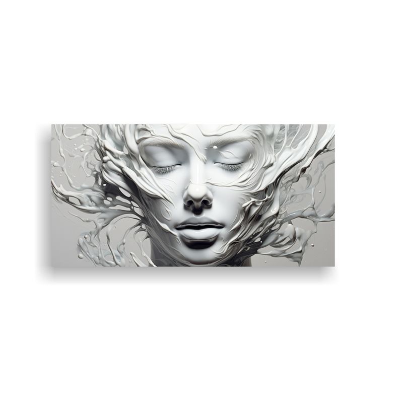 GENERICO - Arte Digital Horizontal Estilo Plata Luminosa Y 60x30 Cm