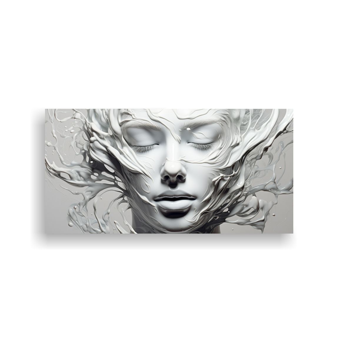 GENERICO - Arte Digital Horizontal Estilo Plata Luminosa Y 80x40 Cm