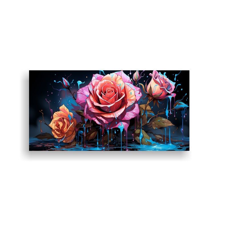 GENERICO - Cuadro Decorativo Luminosidad Rosa Coloreada Con 80x40 Cm