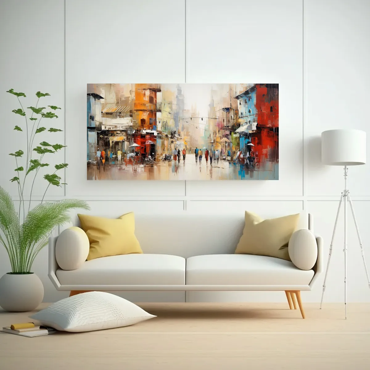 GENERICO - Pintura Decorativa Impresionante De Una Calle 80x40 Cm