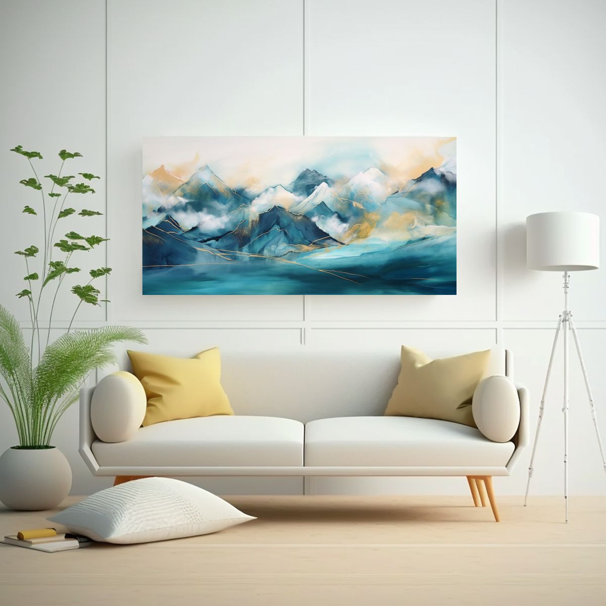 GENERICO - Pintura Decorativa De Paisaje Sereno De Montaña 80x40 Cm