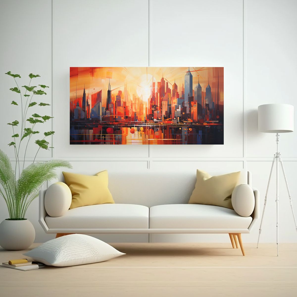 GENERICO - Pintura Lienzo Expresión Abstracta Intensa De 60x30 Cm