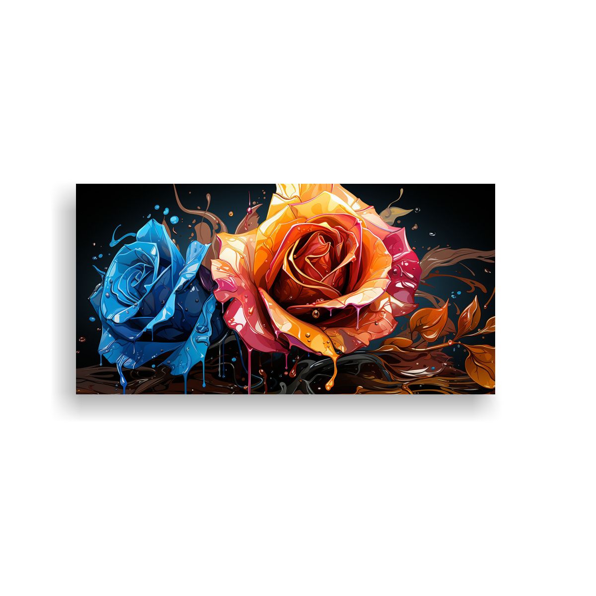 GENERICO - Rosea Coloreada Con Goteos Pintados En Los 60x30 Cm