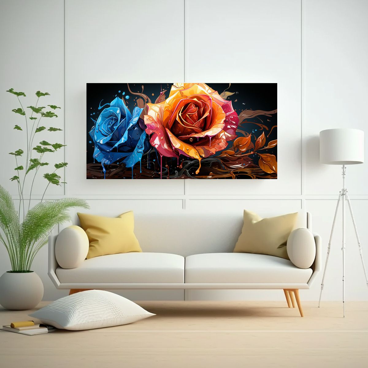 GENERICO - Rosea Coloreada Con Goteos Pintados En Los 80x40 Cm