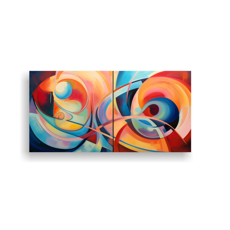 GENERICO - Cuadro Lienzo Expresión Salón Reminiscencia De 80x40 Cm