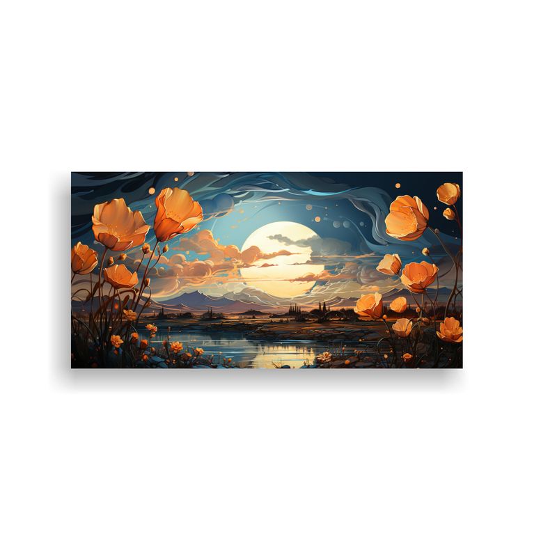 GENERICO - Pintura Decorativa De Flores Amarillas En El 60x30 Cm