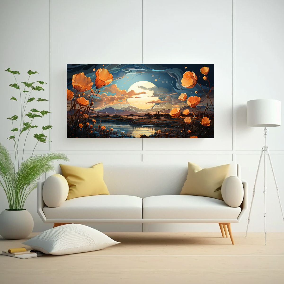 GENERICO - Pintura Decorativa De Flores Amarillas En El 100x50 Cm