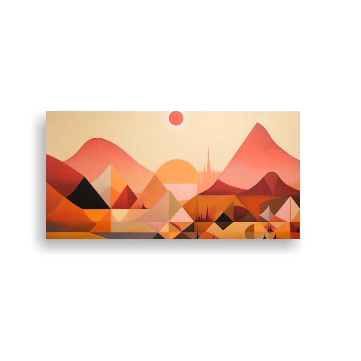 GENERICO - Cuadro Belleza Geométrica En Colores Cálidos 100x50 Cm