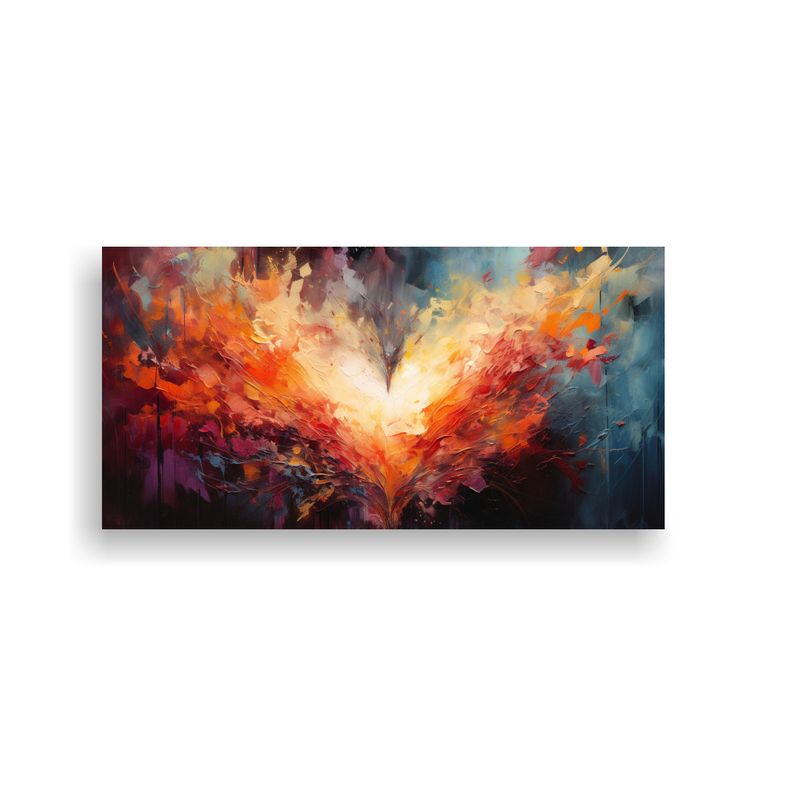 GENERICO - Pintura De Pared Movimiento Abstracto Corazón 80x40 Cm