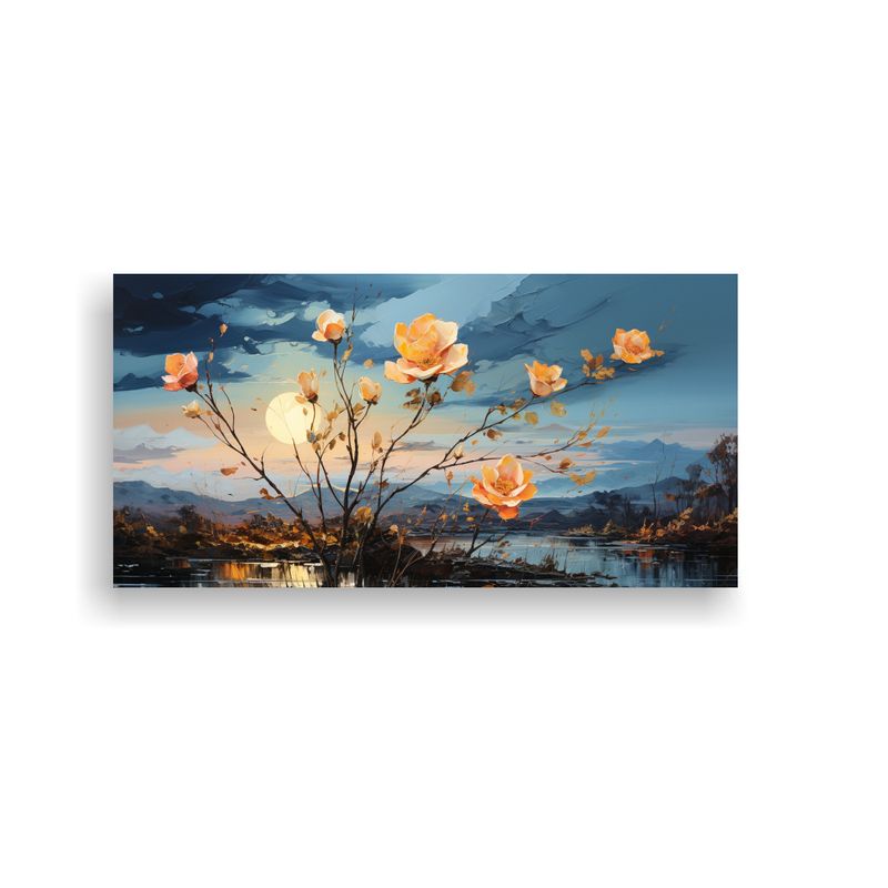 GENERICO - Pintura Decorativa De Flores Amarillas Y Rosas En 100x50 Cm