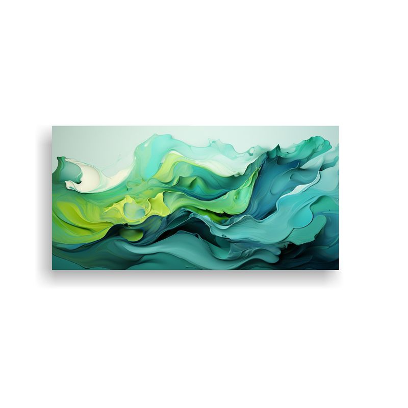 GENERICO - Cuadro Lienzo Abstracto Verde Inspirador De Arte 80x40 Cm