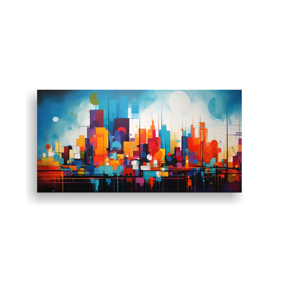 GENERICO - Cuadro Decorativo Abstracto De Líneas Finas 100x50 Cm