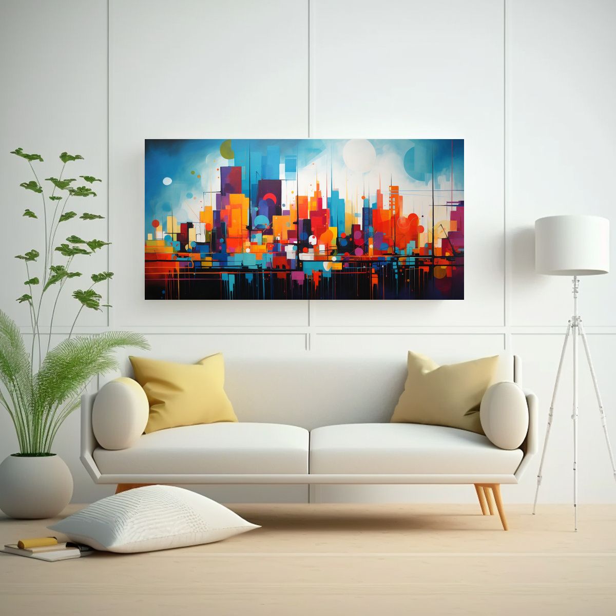 GENERICO - Cuadro Decorativo Abstracto De Líneas Finas 100x50 Cm