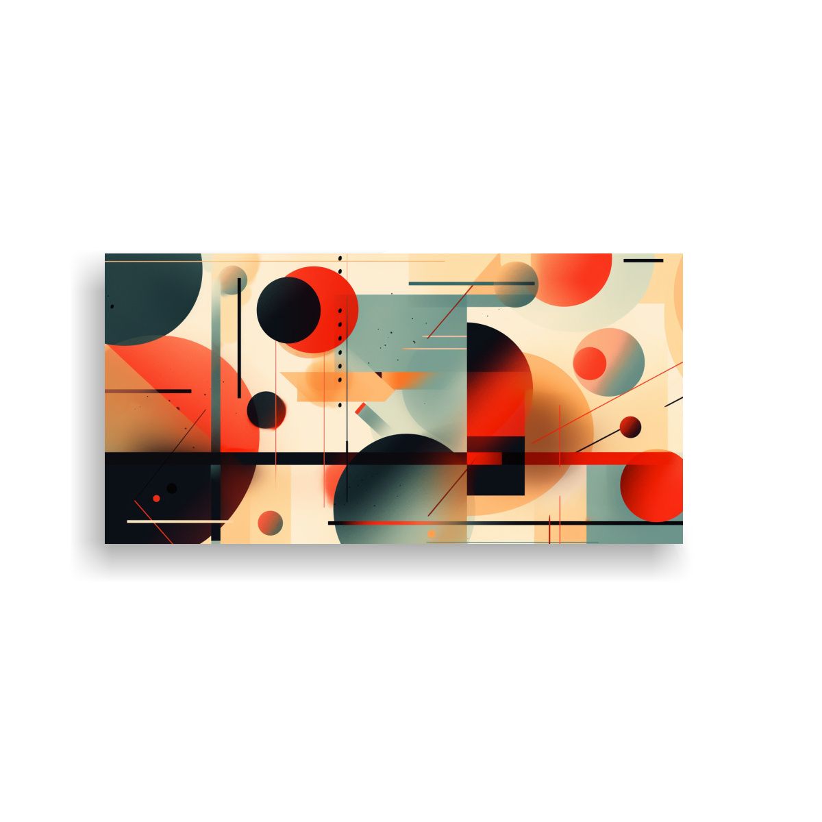 GENERICO - Lienzo Tela Impreso Escena Abstracta Cubismo 60x30 Cm